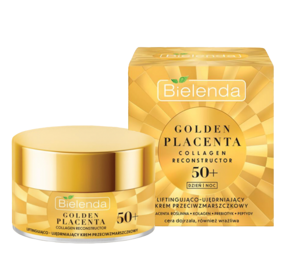Bielenda Golden Placenta Collagen Reconstructor Firming Anti-Wrinkle Cream 50+ for Day and Night 50ml