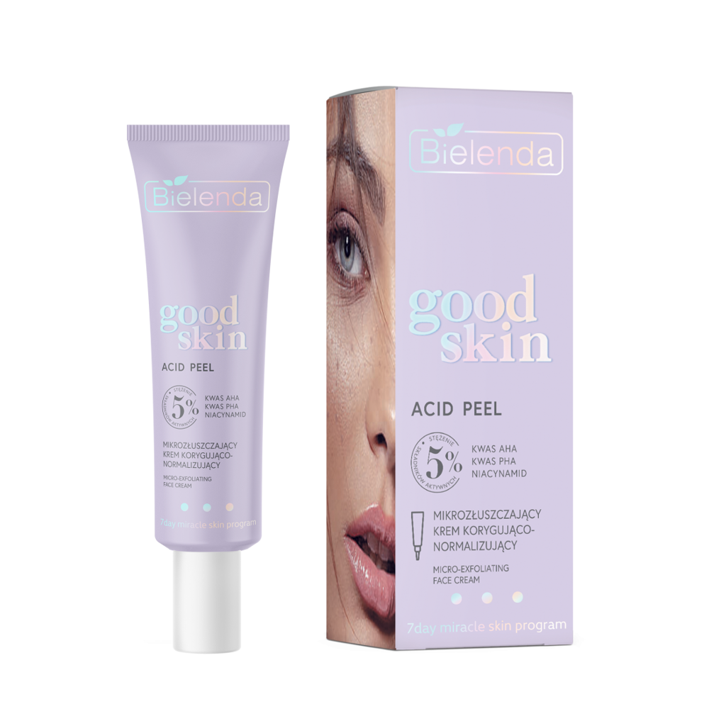 Bielenda Good Skin Acid Peel Correcting and Normalizing Micro-Exfoliating Cream with AHA PHA and Niacinamide 50ml