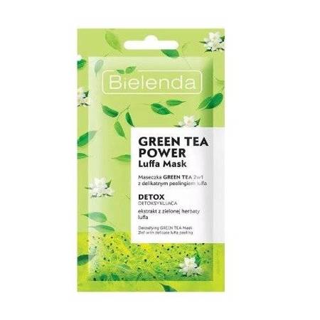 Bielenda Green Tea Power Luffa Detoxifying Face Mask with Peeling 2in1 for All Skin Types 8g