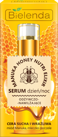 Bielenda Manuka Honey Nutri Elixir Nourishing Moisturizing Day Night Serum for Dry and Sensitive Skin 30g