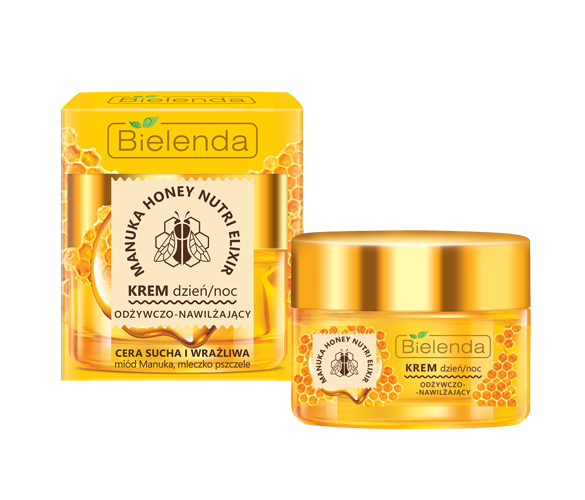 Bielenda Manuka Honey Nutri Elixir Nourishing and Moisturizing Day and Night Cream for Dry and Sensitive Skin 50ml
