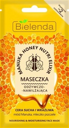 Bielenda Manuka Honey Nutri Elixir Nourishing and Moisturizing Mask for Dry and Sensitive Skin 8g