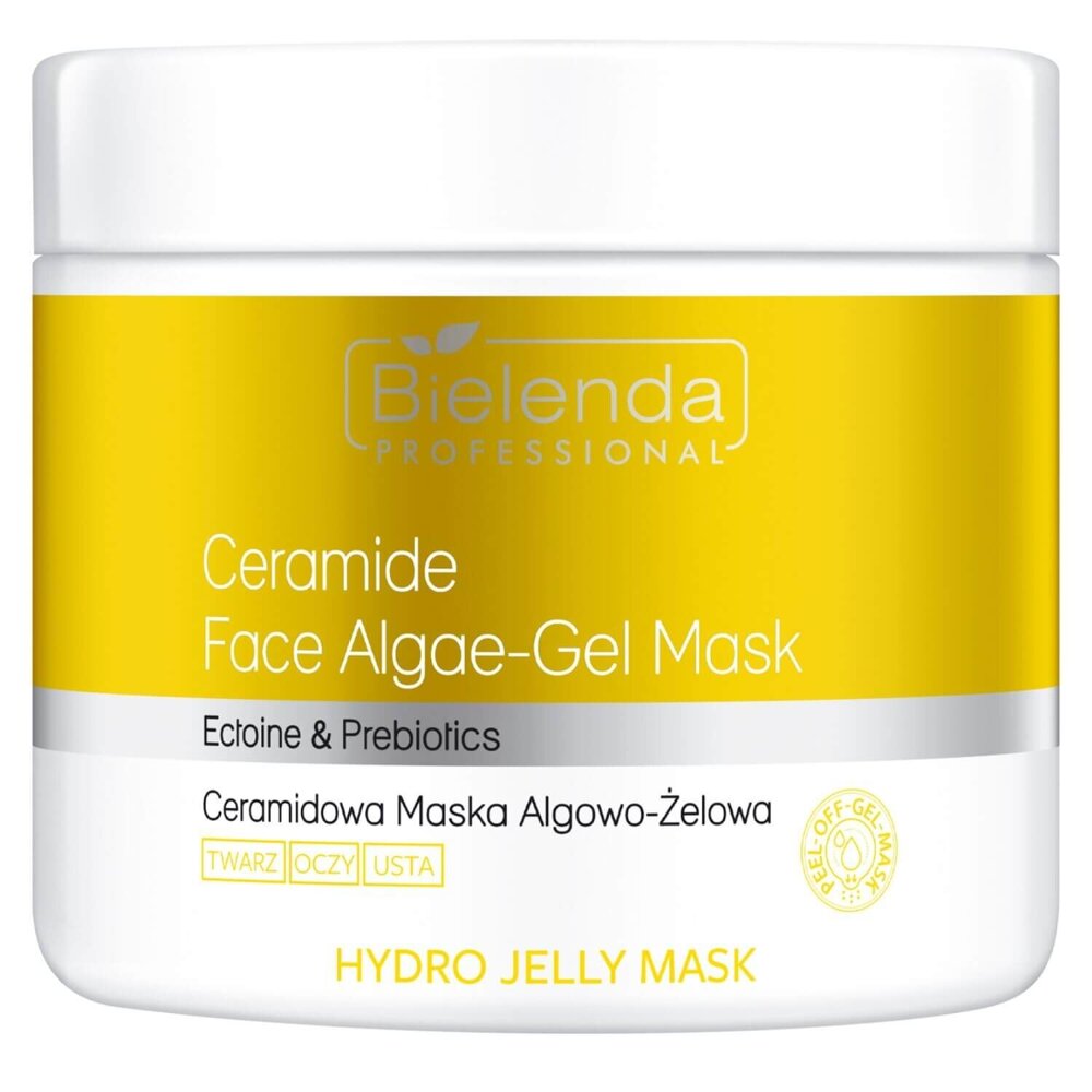 Bielenda Professional Hydro Jelly Face Algae Gel Mask Ceramides Prebiotics for Face Eyes and Lips 190g