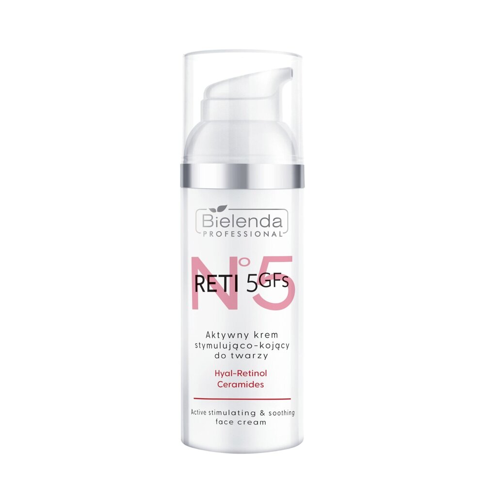 Bielenda Professional Reti 5 GFs Active Stimulating and Soothing Face Cream with Retinol Niacinamide and Ceramide Complex for Mature Skin 50ml