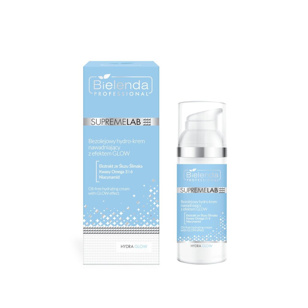 Bielenda Professional Supremelab Hydra Glow Oil-Free Hydrating Hydro-Cream with Glow Effect with Niacinamide for Oily, Combination and Problematic Skin 50ml