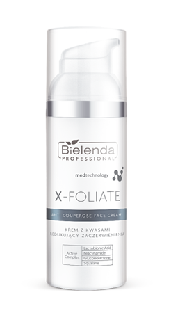 Bielenda Professional X-Foliate Anti Couperose Face Cream with Acids for Capillary Skin 50ml