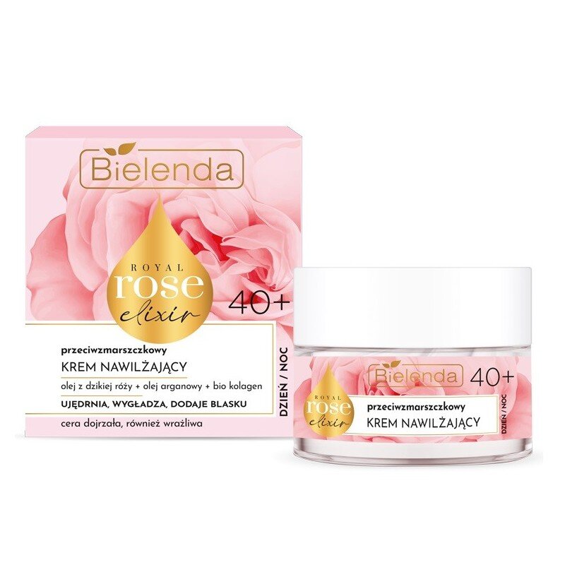 Bielenda Royal Rose Elixir Anti-Wrinkle Moisturizing Face Cream for Mature and Sensitive Skin Day and Night 40+ 50ml