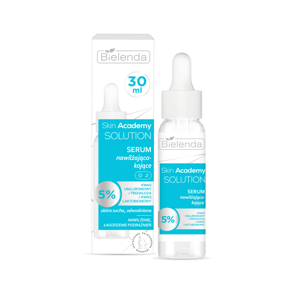 Bielenda Skin Academy Solution Moisturizing and Soothing Serum 5% Hyaluronic Acid Trehalose for Dry Sensitive Skin 30ml