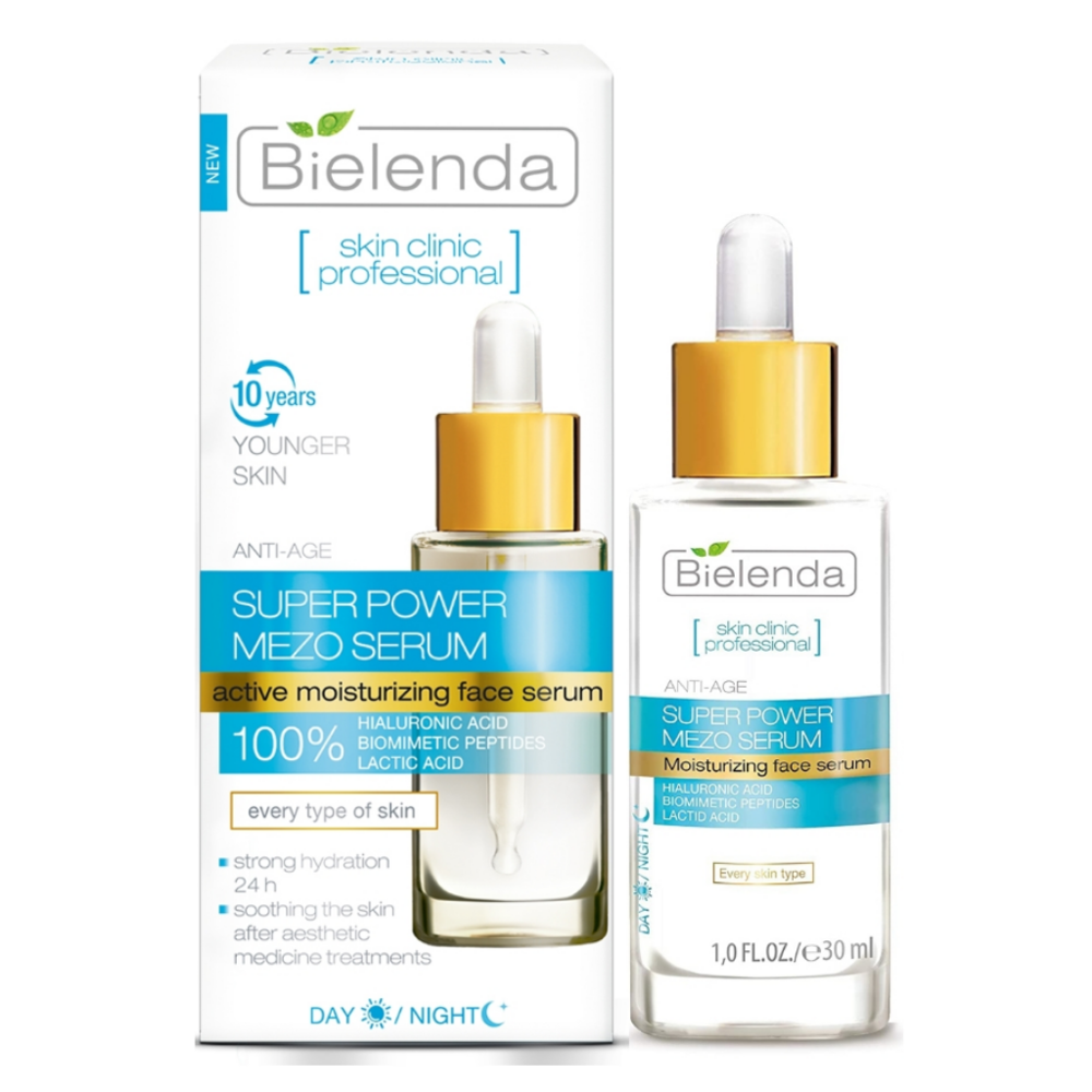 Bielenda Skin Clinic Super Power Moisturizing Day and Night Face Serum for All Skin Types 30ml