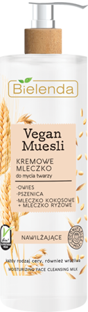Bielenda Vegan Muesli Moisturizing Face Cleansing Milk with Wheat Oats and Coconut Milk for All Skin Types 175ml