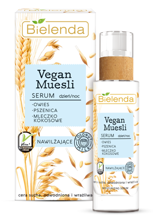 Bielenda Vegan Muesli Moisturizing Serum with Wheat Oats and Coconut Milk for Dry Skin 30ml