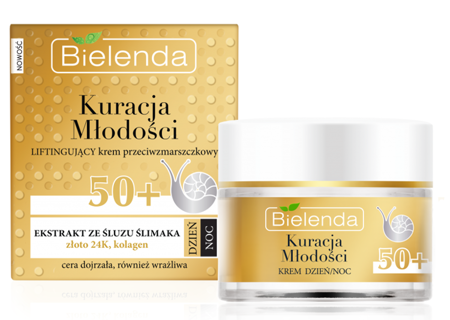 Bielenda Youth Treatment Lifting Anti-wrinkle Cream with Snail Slime and 24K Gold 50+ 50ml