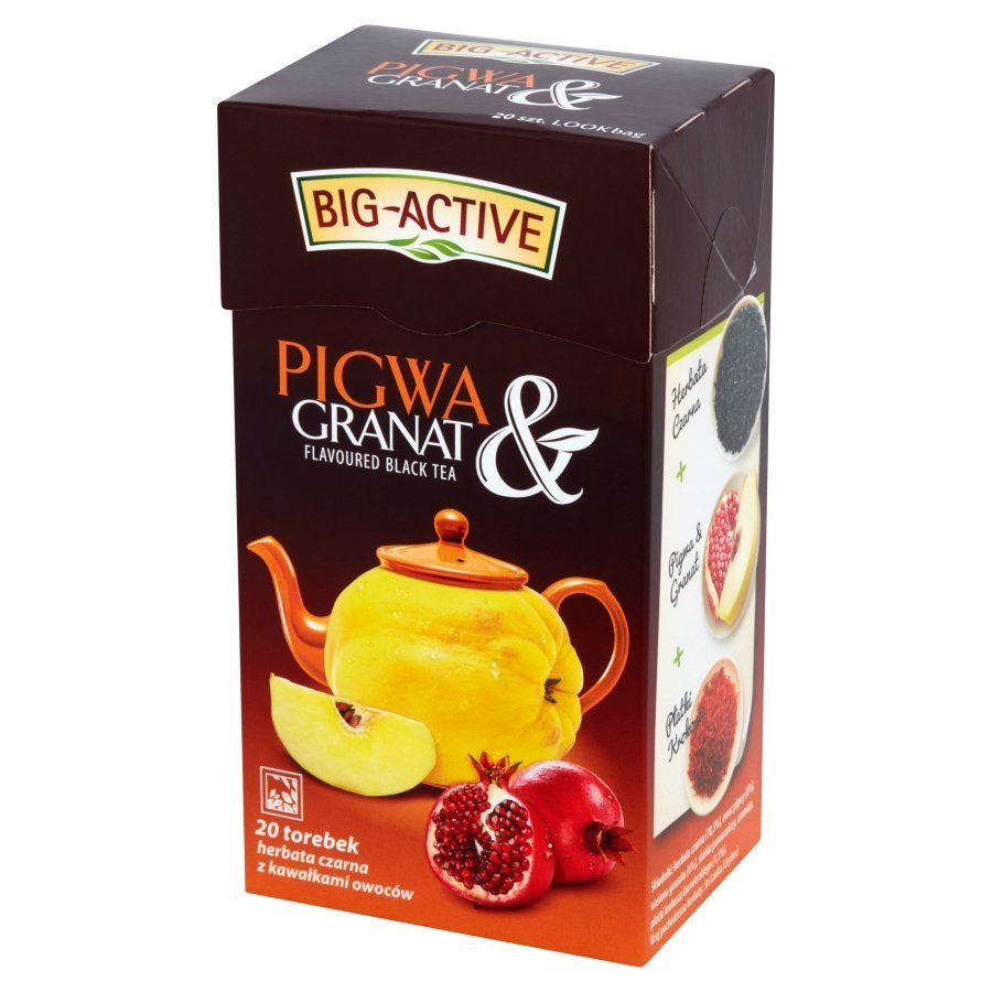 Big-Active Quince & Pomegranate Energizing Black Tea with Fruit Pieces 20x2g