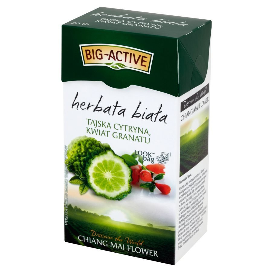 Big-Active Thai White Tea Lemon Pomegranate Flower 20 Bags