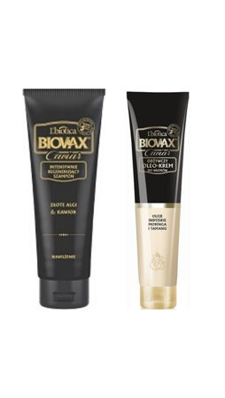 Biovax Glamour Caviar Intensive Regenerating Hair Shampoo 200ml + Nourishing Cream 125 ml