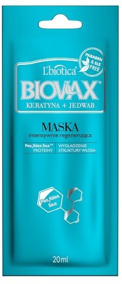 Biovax Intensively Regenerating Mask With Keratin And Silk 20ml