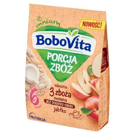 BoboVita Cereal Portion Milk Oat 3 Cereals with Apple Flavor after 6th Month 210g