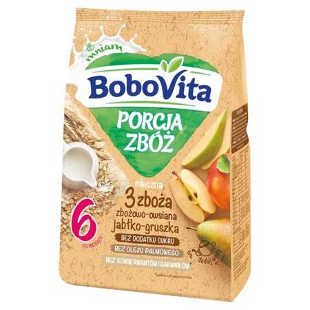 BoboVita Cereal Portion Milk Porridge 3 Cereals Cereal Oat with Apple and Pear Flavor after 6th Month 210g
