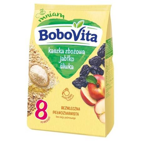 BoboVita Dairy-Free Grain Porridge with Apple and Plum Flavor after 8 Months 180g