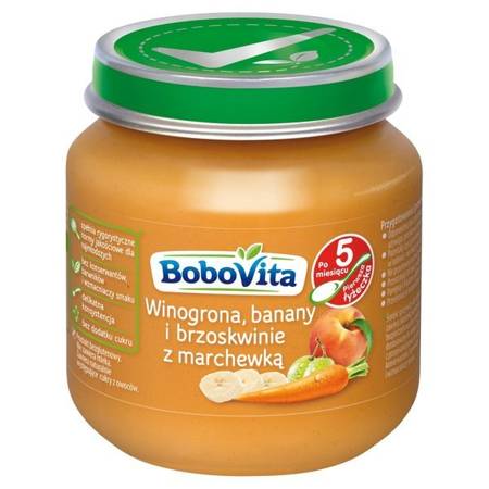 BoboVita Dessert Grapes Bananas and Peaches with Carrots Mousse for Infants after 5th Month 125g