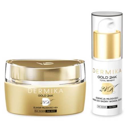 Dermika Gold 24K Luxurious Cream 45+ for Day and Night and Eye Cream 50ml+15ml