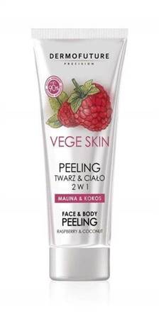 Dermofuture Vege Skin 2 in 1 Face and Body Peeling Scrub with Raspberry and Coconut 200ml