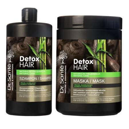 Dr. Sante Detox Hair Cleansing Shampoo and Mask with Bamboo Charcoal 2x1000ml