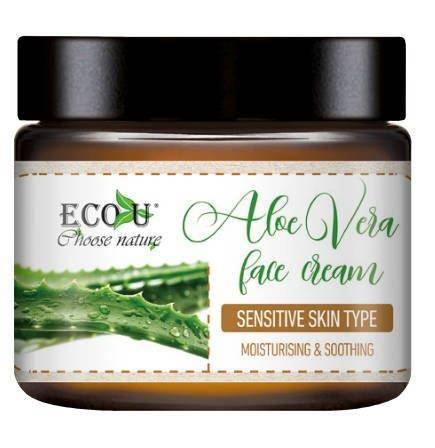 Eco U Aloe Vera Moisturizing and Soothing Face Cream for Sensitive Skin Type 50ml