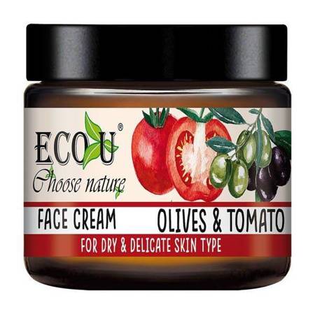 Eco U Tomato and Olive Moisturizing Face Cream for Dry and Delicate Skin Type 30ml