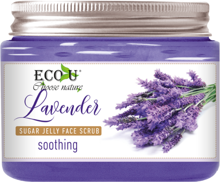 EcoU Lavender Sugar Jelly Face Scrub Soothing 140 g