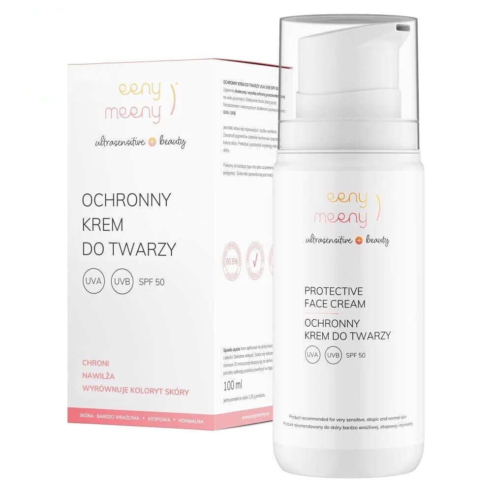 Eeny Meeny Airless Protective Face Cream UVA UVB SPF50 for All Skin Types 100ml