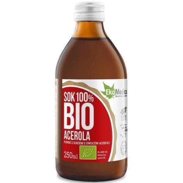 Ekamedica BIO Acerola Juice for Reduced Immunity with Vitamin C 250ml