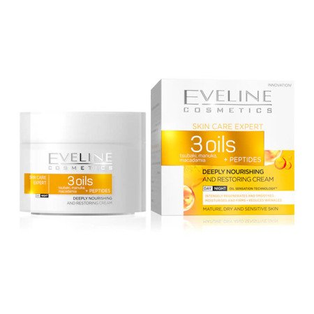 Eveline 3 Oils Peptides Deeply Nourishing Day and Night Cream for Mature Skin 50ml