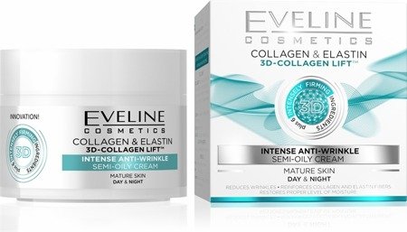 Eveline 3D-Collagen Intense Lift Anti-Wrinkle Day and Night Cream for Mature Skin 50ml