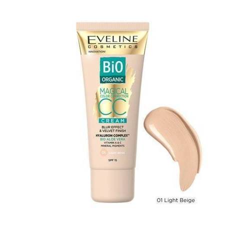Eveline Bio Organic Magical CC Cream with Aloe Vera and Hyaluron Complex SPF 15 01 Light Beige 30ml