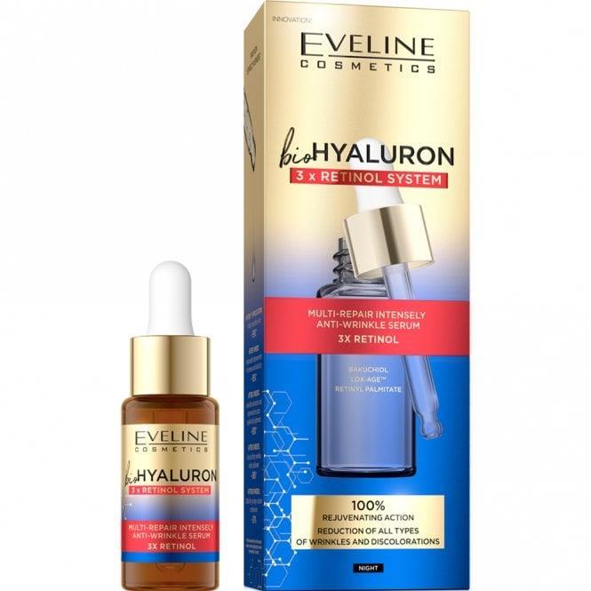 Eveline BioHyaluron 3x Retinol System Multi-Repair Strongly Anti-Wrinkle Serum for Night 18ml