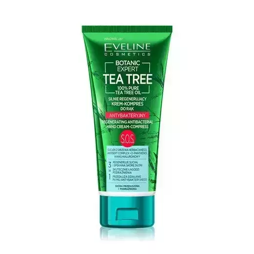 Eveline Botanic Expert Tea Tree Regenerating Antibacterial Hand Cream Compress 100ml