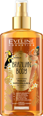 Eveline Brazilian Body Moisturizing Self Tanning Body and Face Mist 150ml