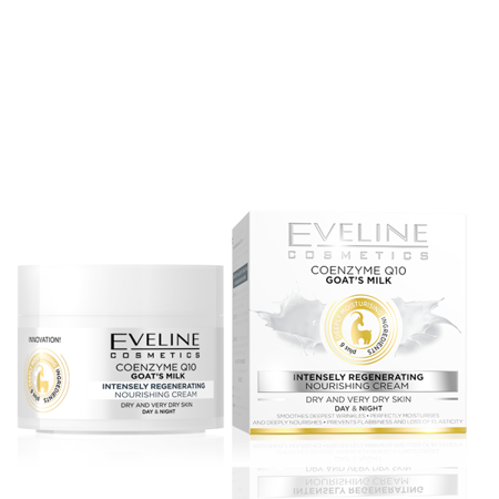 Eveline Coenzyme Q10 Goat's Milk Nourishing Regenerating Day Night Cream for Dry Skin 50ml