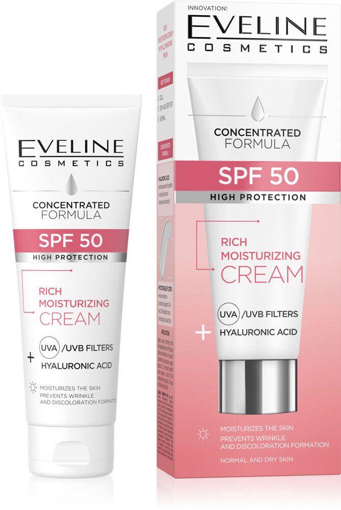Eveline Concentrated Formula Rich Moisturizing Cream with SPF50 High Protection 30ml