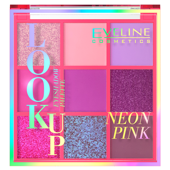 Eveline Eyeshadow Palette 9 Colors Look Up Neon Pink Eye Shadows 10.8g
