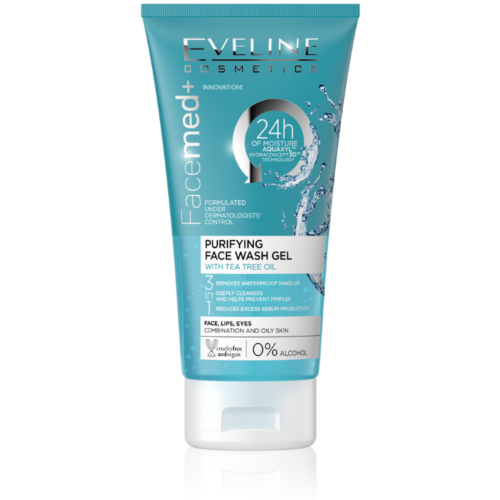 Eveline FaceMed+ Purifying Face Wash Gel with Tea Tree Oil for Combination and Oily Skin 150ml