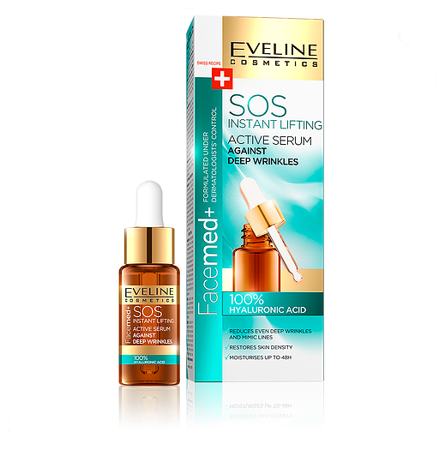 Eveline FaceMed+ SOS Anti-Aging Active Serum with Hyaluronic Acid 18ml