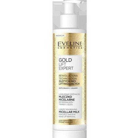 Eveline Gold Lift Expert Luxurious Nourishing Cleansing Micellar Face Milk Lotion 200ml