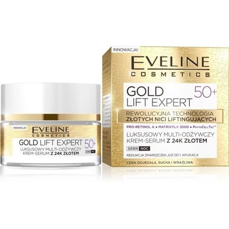 Eveline Gold Lift Expert Multinourishing Cream-Serum 50+ 24C Gold for Day and Night 50ml