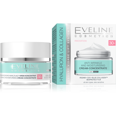 Eveline Hyaluron&Collagen Anti-Wrinkle Moisturizing 30+ Day and Night Cream 50ml 