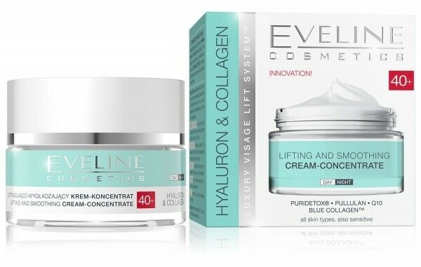 Eveline Hyaluron&Collagen Lifting and Smoothing Day Night 40+ Cream Concentrate 50ml