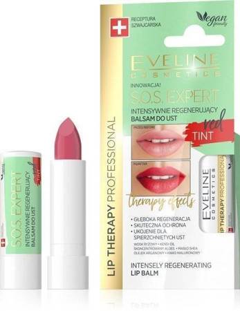 Eveline Lip Therapy S.O.S. Expert Care Formula Intensive Regenerating Lip Balm Red 1 Piece