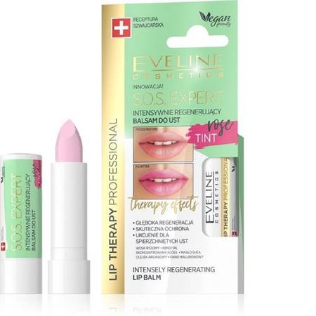 Eveline Lip Therapy S.O.S. Expert Care Formula Intensive Regenerating Lip Balm Rose 1 Piece