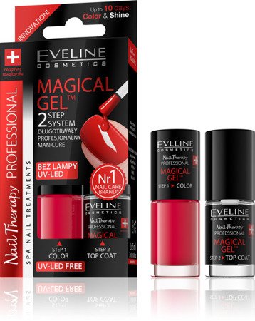 Eveline Magical Gel 2 Step Gel System Manicure Set 07 Red 2x5ml